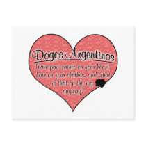Dogo Argentino Paw Prints Dog Humour Postcard