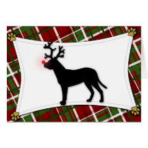 Dogo Argentino Reindeer Christmas Card