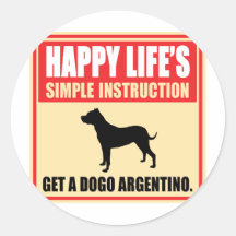 Dogo Argentino Round Sticker