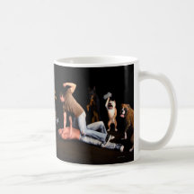 Dogs at Manfight mug