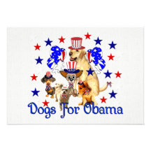DOGS FOR OBAMA PERSONALIZED INVITES