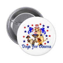 DOGS FOR OBAMA PINBACK BUTTON