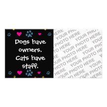 Dogs Have Owners-Cats Have Staff Customized Photo Card