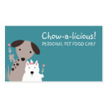 dogs homemade pet food chef business cards