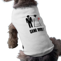 Dog's Honeymoon Wedding GAME OVER T-Shirt Dog Clothing
