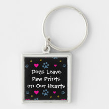 Dogs Leave Paw Prints on Our Hearts Keychain