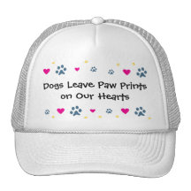 Dogs Leave Paw Prints on Our Hearts Mesh Hats