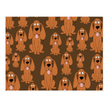 Dogs Pattern. Hounds, on Brown. Post Card