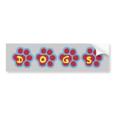 Dogs (Paw Print) Bumper Sticker by Kixodogs