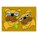 Dogs Play Tennis Ball Blank Card