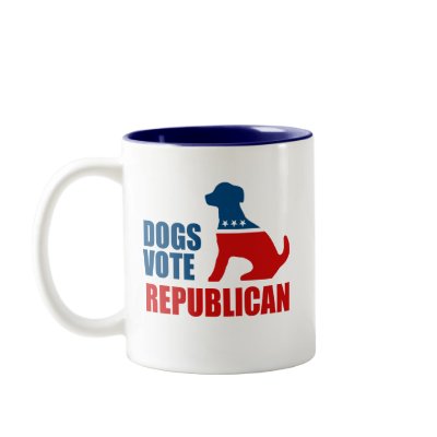 DOGS VOTE REPUBLICAN COFFEE MUG by Politicaltshirts