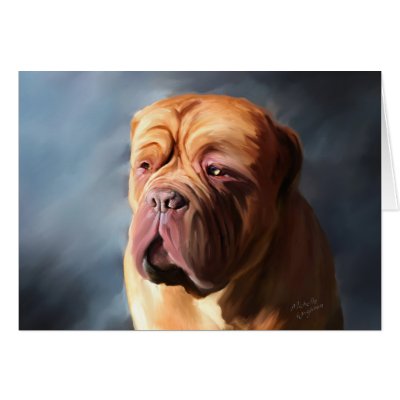 Dogue de Bordeaux Art - Stormy Dogue Greeting Card by mwrighton