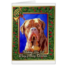 Dogue De Bordeaux Dog Blank Christmas Card