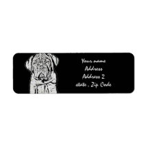Dogue de Bordeaux puppy address labels
