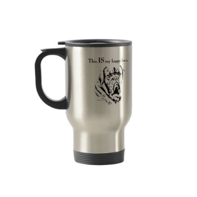 Dogue Happy Face Coffee Mug by GreyWolfCreation