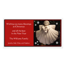 Dogwood Angel Blessings Christmas Card Photo Card Template