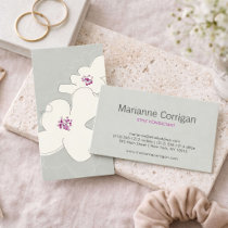 DOGWOOD BLOSSOMS TAN/IVORY BUSINESS CARDS