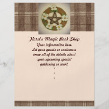 Dogwood Pentacle Wreath Brown Plaid Custom Flyer