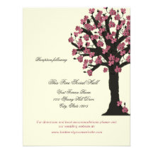 Dogwood Tree Wedding Reception Information Announcement