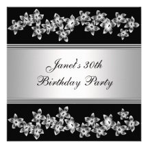Dogwood Womans 30th Birthday Party Invitations