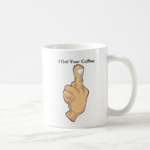 Doigt bonjour de tasse de café