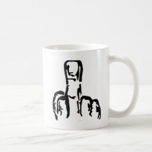 Doigt moyen mugs à café