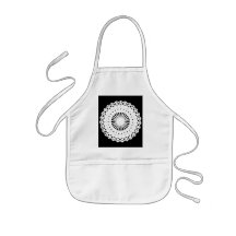 Doily. White lace circle image. Apron