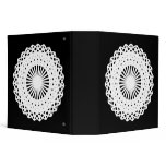 Doily. White lace circle image. Binder