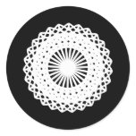 Doily. White lace circle image. Stickers