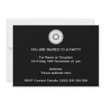 Doily. White lace circle. On Black. Personalized Announcement