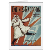 Doin' The Raccoon Vintage Songbook Cover Greeting Cards