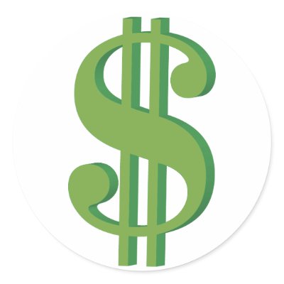 Dolar, sign, 3D Round Sticker by ab_photodesigner