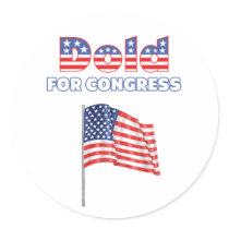 Dold for Congress Patriotic American Flag Round Sticker