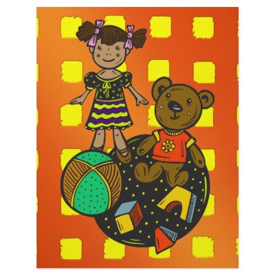 Doll Bear and Ball Toys Custom Flyer by kids_tshirts