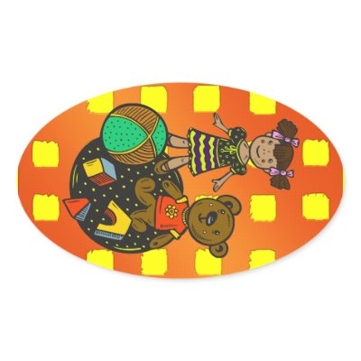 Doll Bear and Ball Toys Stickers by kids_tshirts