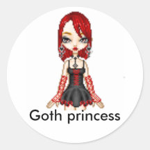 doll -icon, Goth princess Round Sticker