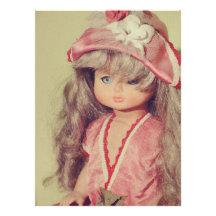 Doll portrait personalized invitation