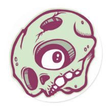 DOLLA round skullie slap Round Sticker