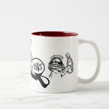 dolla throwie & angel with can mug
