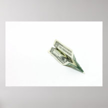 Dollar Bill Airplane Poster