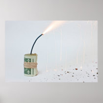 Dollar Bomb on Light Background Posters