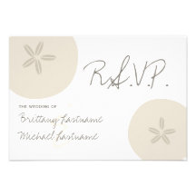 Dollar de sable de mariage de plage épousant RSVP Invitations Personnalisées