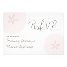 Dollar de sable de rose de mariage de plage épousa invitations