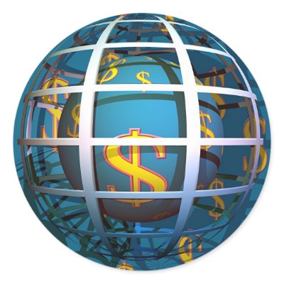 Dollar Globe Stickers by prawny