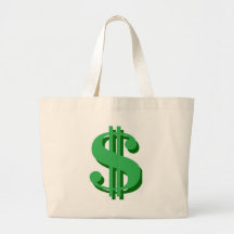 $ dollar-sign canvas bags
