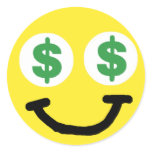Dollar Sign Eyes Sticker