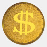 dollar sign round sticker