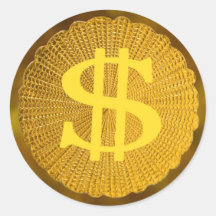 dollar sign round sticker