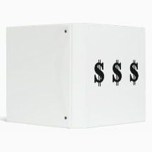 Dollar signs 3 ring binder
