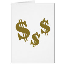 Dollar signs greeting card